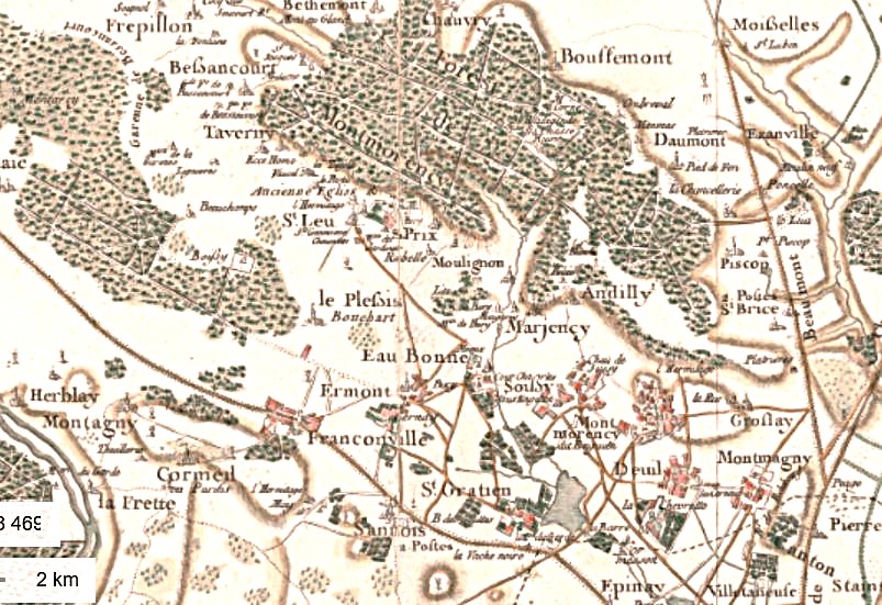 Extrait Carte Cassini - Vallée de Montmorency