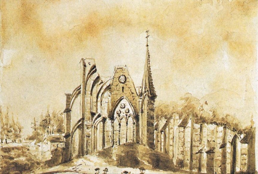 ruine de l'abbaye de Maubuisson après la Révolution en 1798 (source wikipedia)