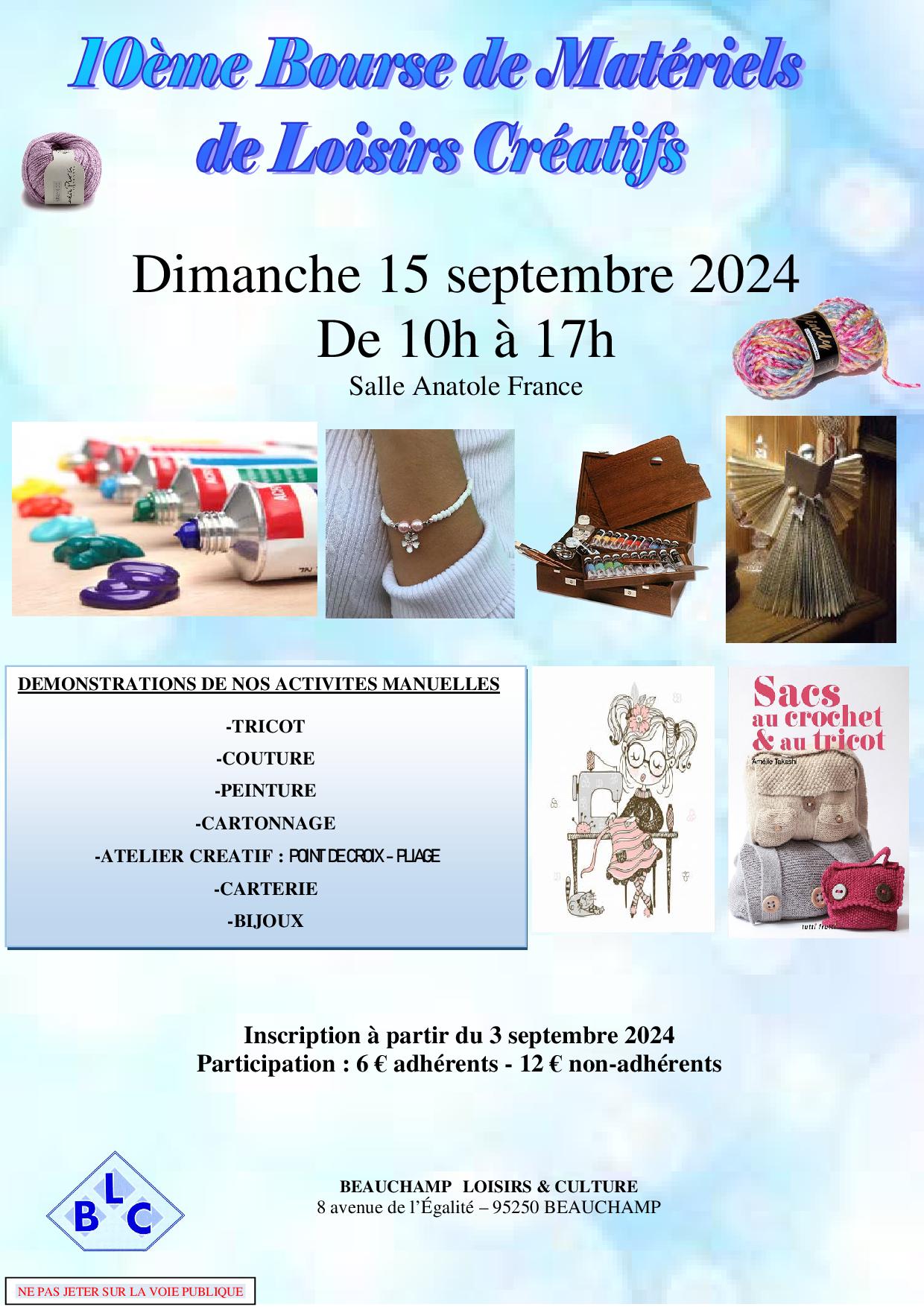 Bourse Loisirs Créatifs 2024 - Beauchamp