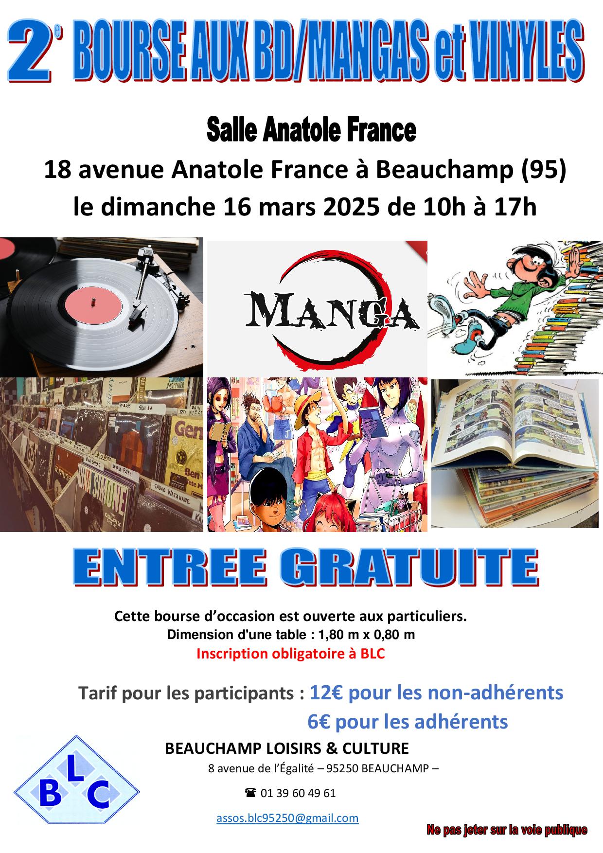 2e Bourse BD Mangas Vinyles - Beauchamp - 16 mars 2025