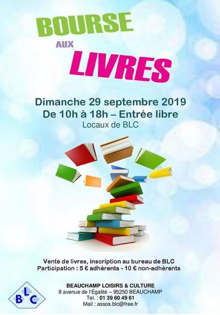 Bourse aux livres à Beauchamp 29 septembre 2019
