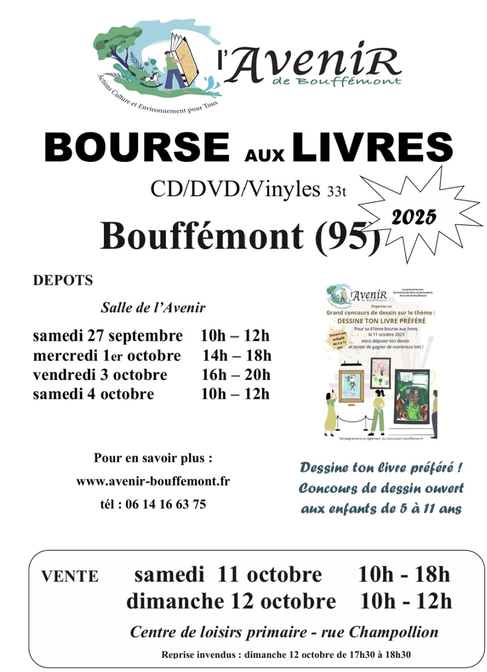 Bourse aux livres 11 et 12 octobre 2025 - Bouffémont