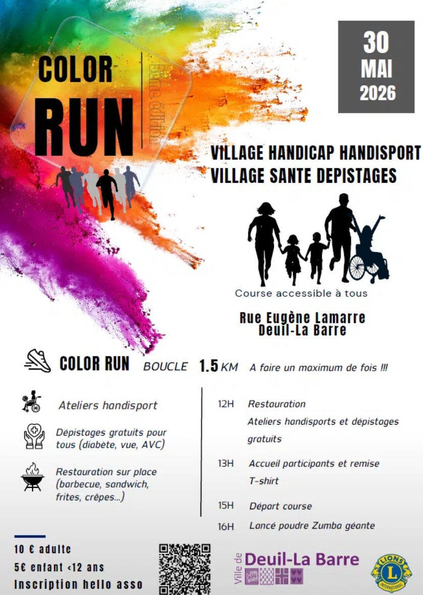 Color run &agrave; Deuil-La Barre 30 mai 2026