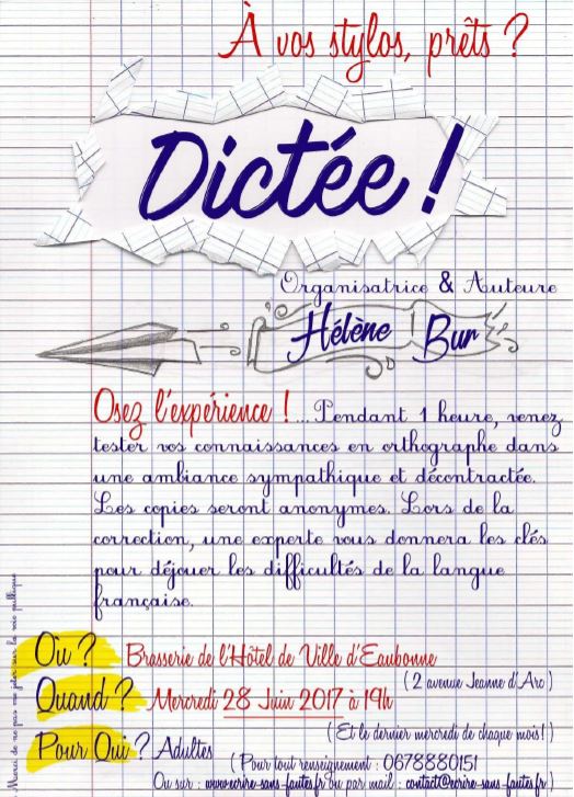 Dictée d'Hélène Bur à Eaubonne