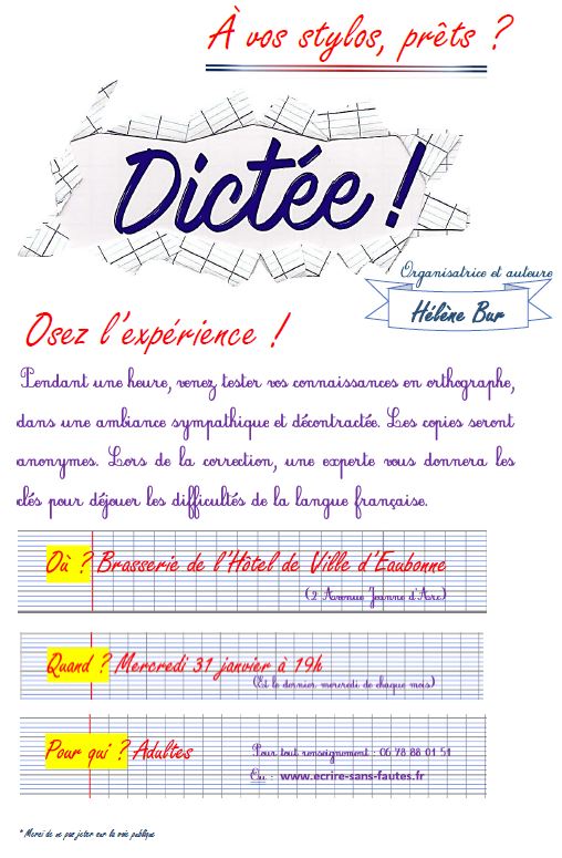 Dictée du 31 janvier 2018