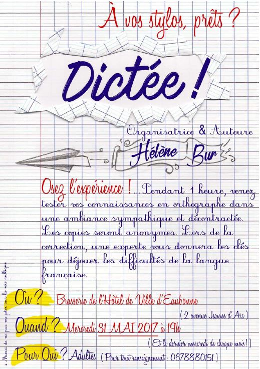 Dictée Hélène Bur - 31 mai 2017