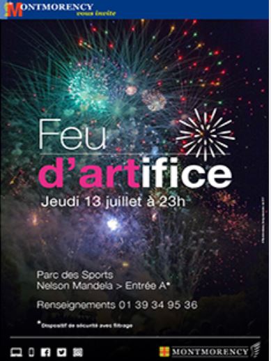 Feu d'artifice à Montmorency - 13 juillet 2017