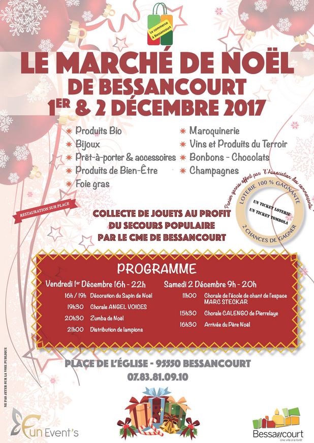 MARCHE DE NOEL DE BESSANCOURT 1er et 2 décembre 2017