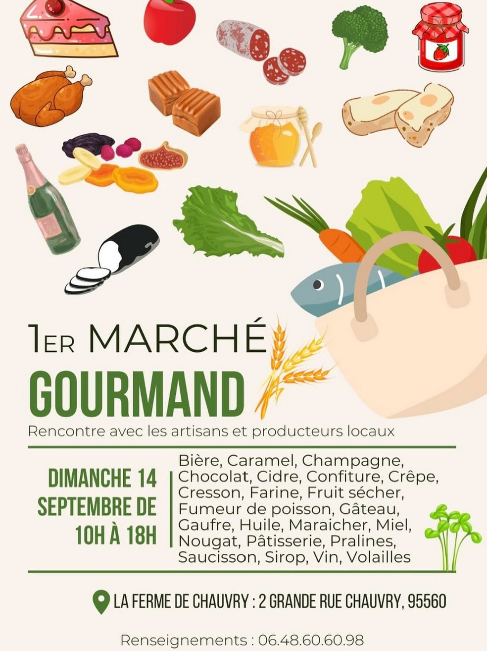 Marché gourmand Ferme de Chauvry - 14 septembre 2025 Marché gourmand Ferme de Chauvry - 14 septembre 2025