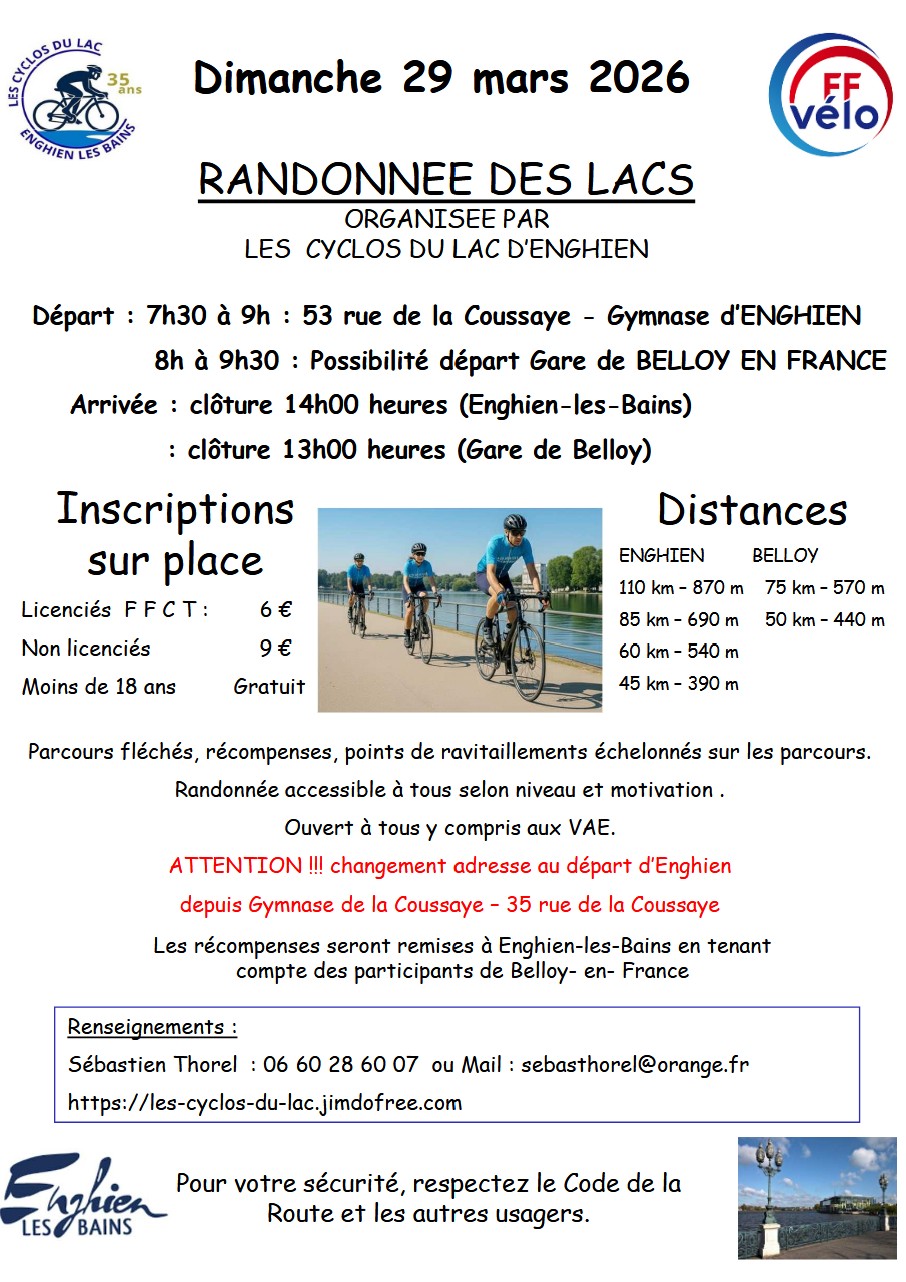 Randonnée des lacs - 29 mars 2026 Randonnée des lacs - 29 mars 2026