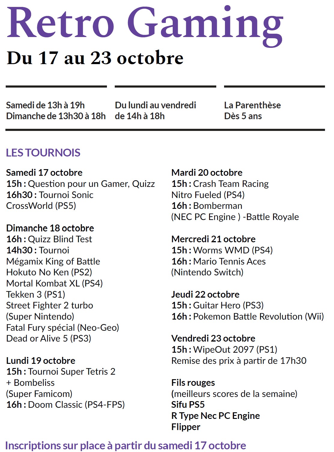 Retro gaming 2026 - Beauchamp - programme Retro gaming 2026 - Beauchamp - programme