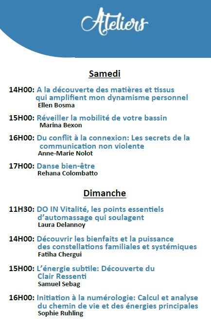 Ateliers Salon Bien-être Saint-prix 2024