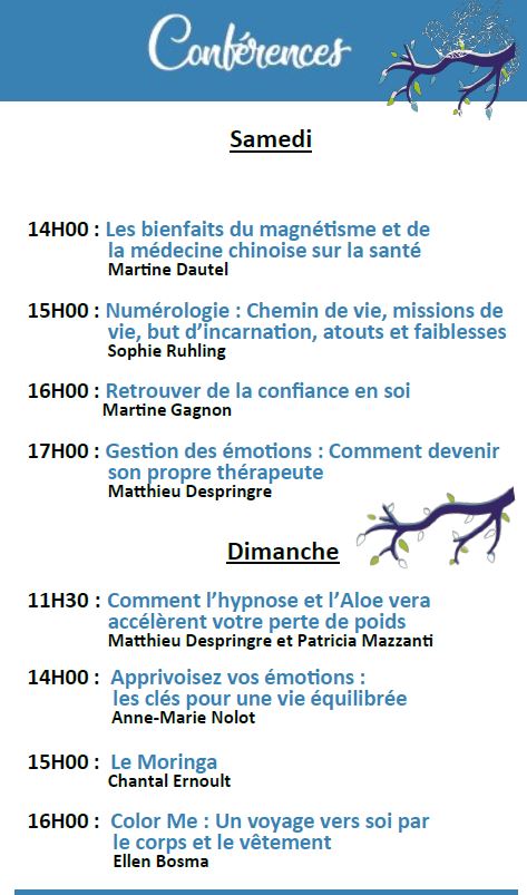 Conférences Salon Bien-être Saint-prix 2024