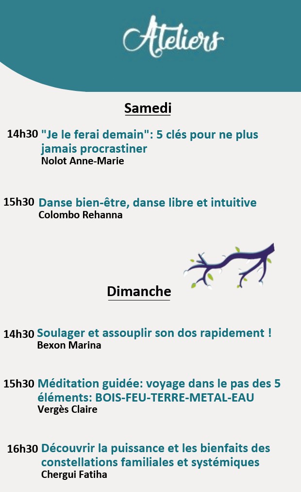 Salon Bien-être 2025 - Saint-Prix - ateliers Salon Bien-être 2025 - Saint-Prix - ateliers