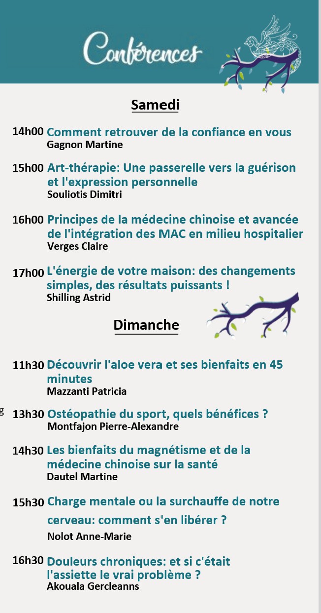 Salon Bien-être 2025 - Saint-Prix - conférences Salon Bien-être 2025 - Saint-Prix - conférences