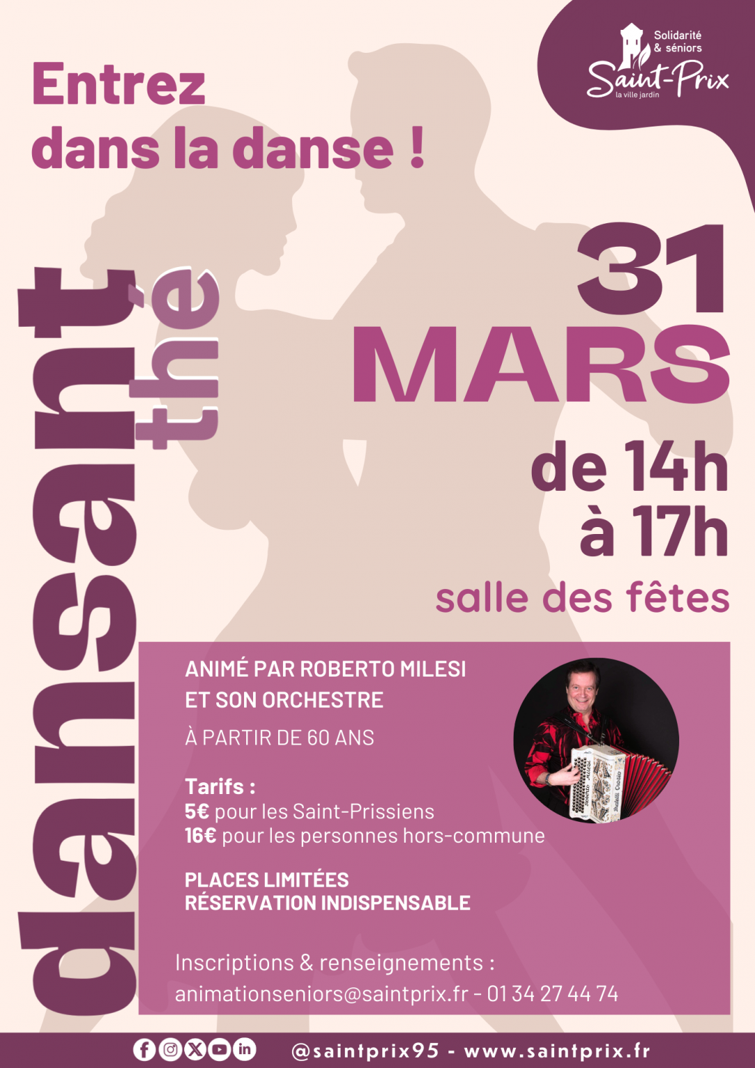 Th&eacute; dansant Saint-Prix le 31 mars 2026