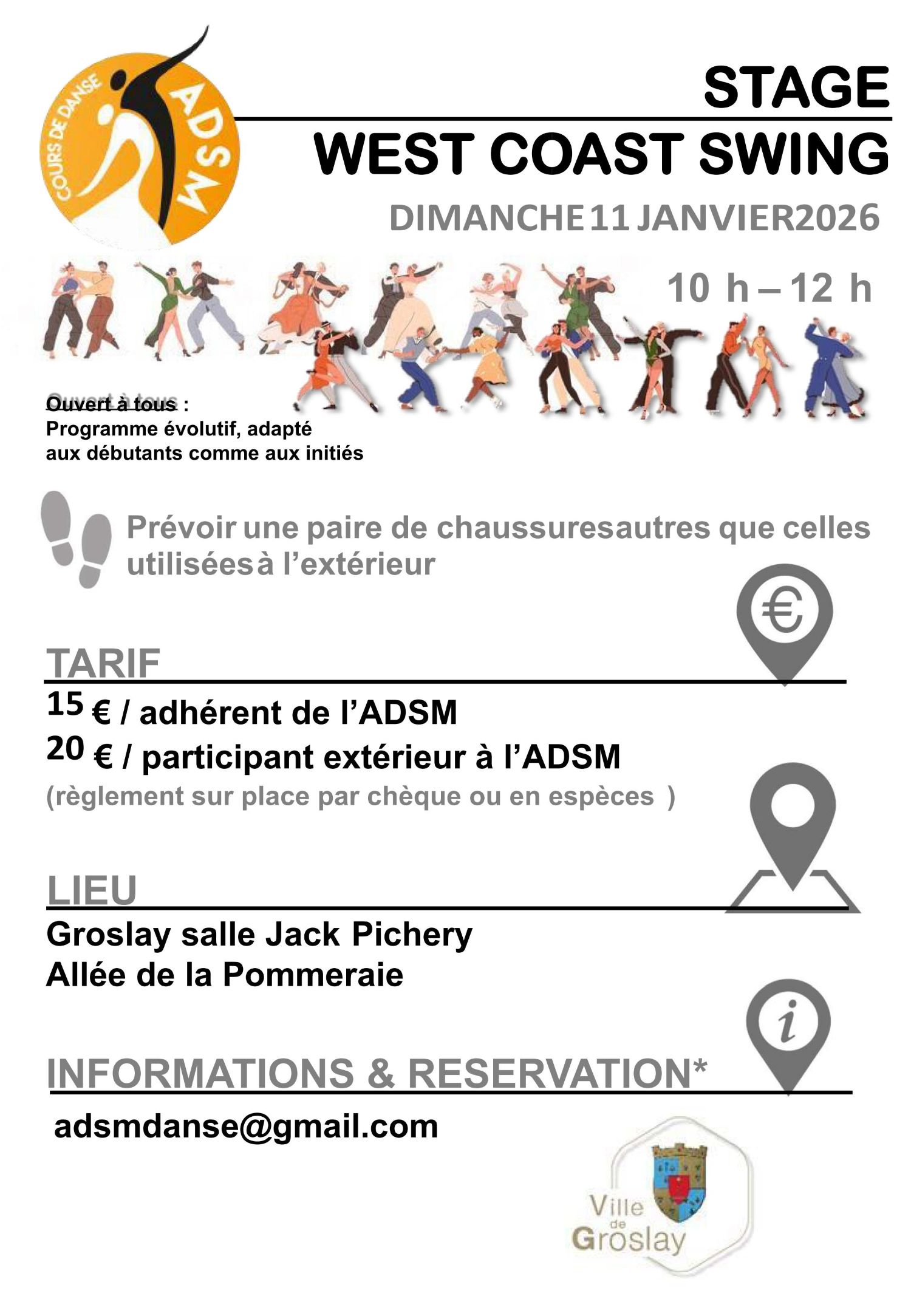 ADSM - stage West coast swing - 11 janvier 2026