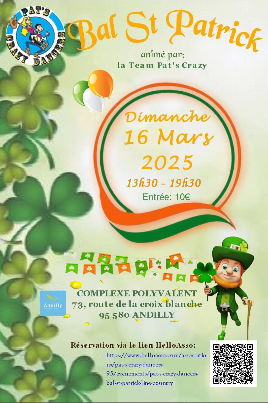 Bal de la Saint-Patrick à Andilly - 16 mars 2025