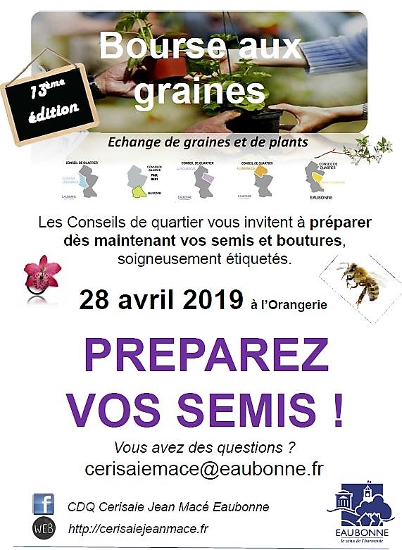 Bourse aux graines - Eaubonne le 28 avril 2019