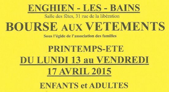 bourse aux vetements 2015 à ENGHIEN