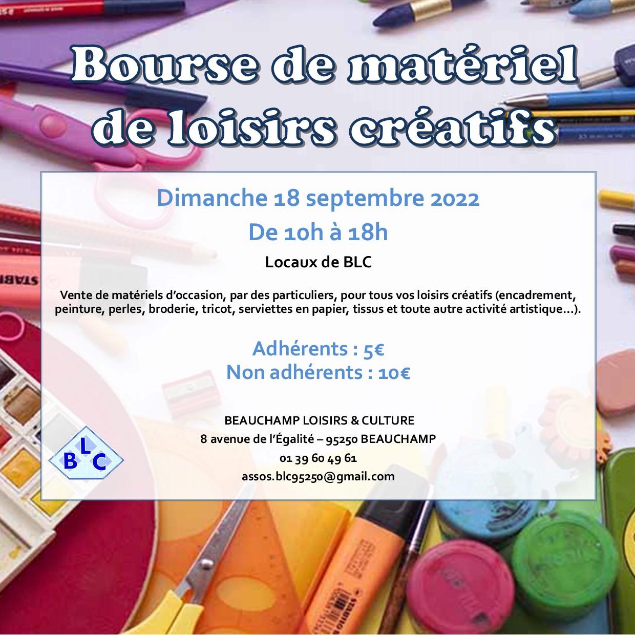 Bourse matériel de loisirs creatifs Beauchamp-2022