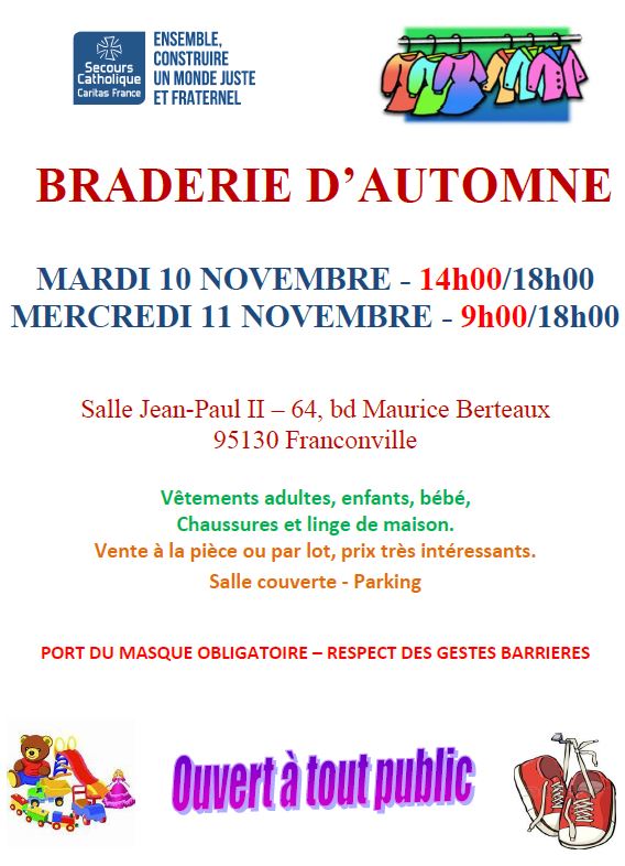 Braderie automne Franconville - 10 et 11 novembre 2020