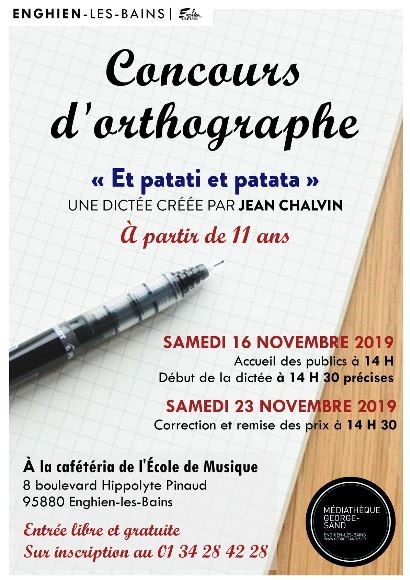 Concours d'orthographue - enghien - 16 novembre 2019