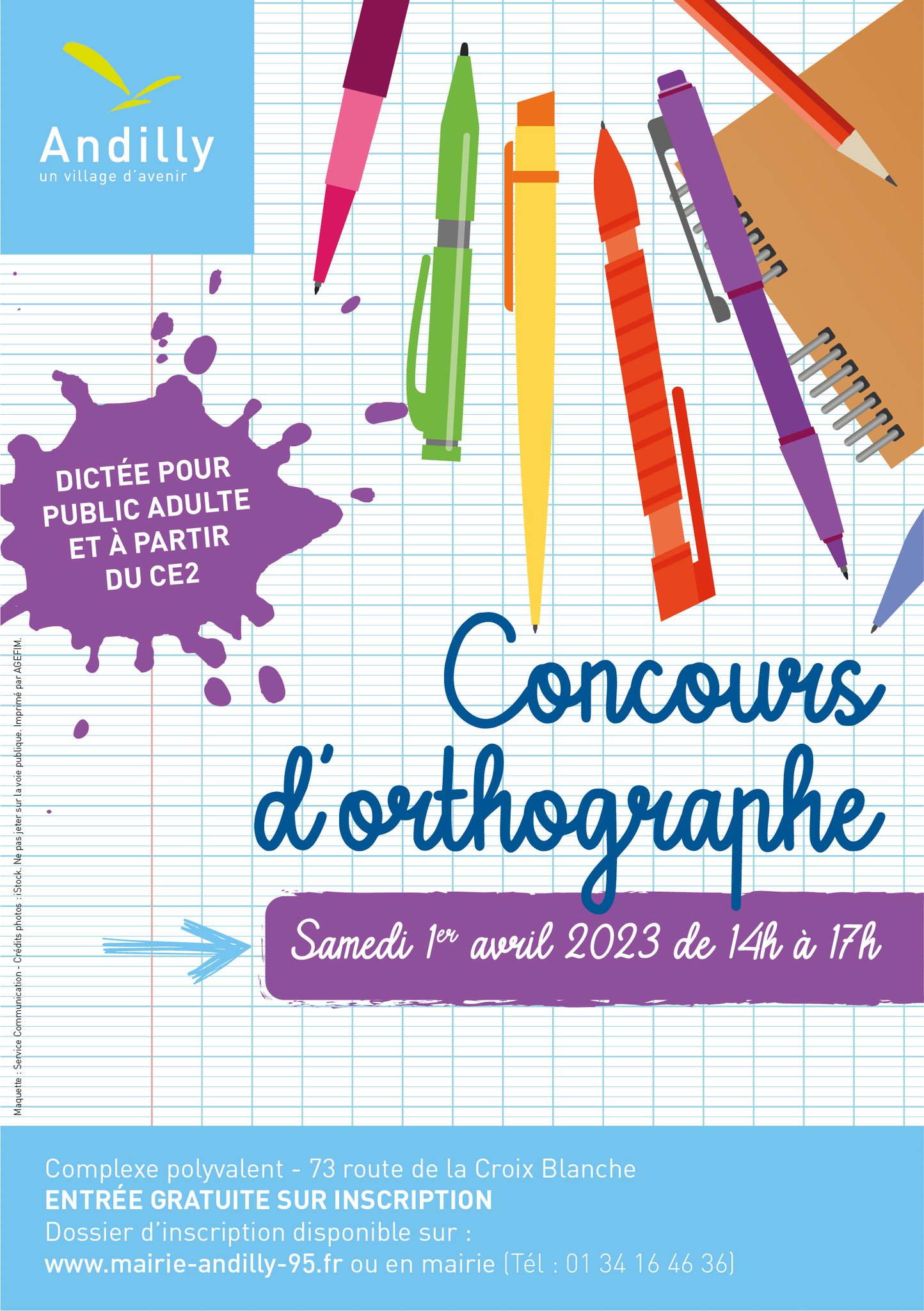 Concours d'orthographe à Andilly - 1er avril 2023