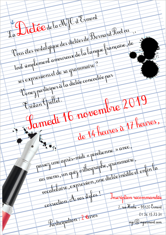 Dictée de la MJC d'Ermont 16 novembre 2019