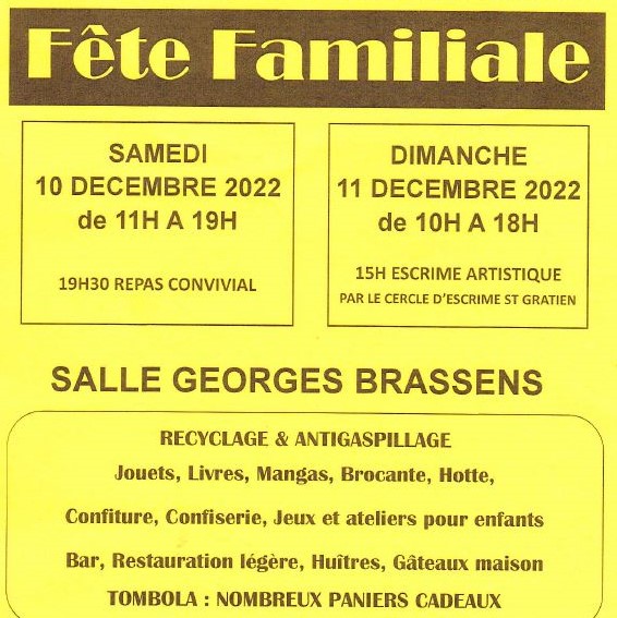 Fête familiale de SaintGratien 10 et 11 décembre 2022