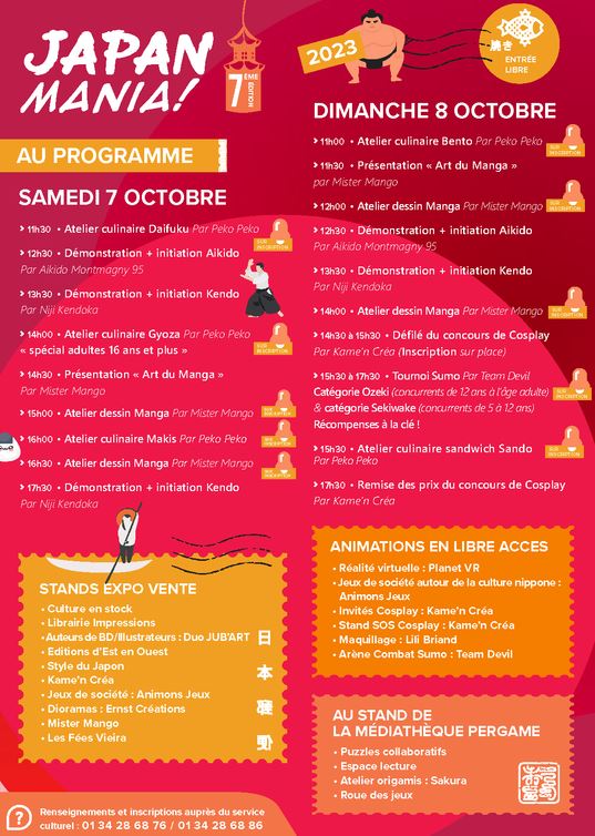 Japan Mania Montmagny 2023 - le programme