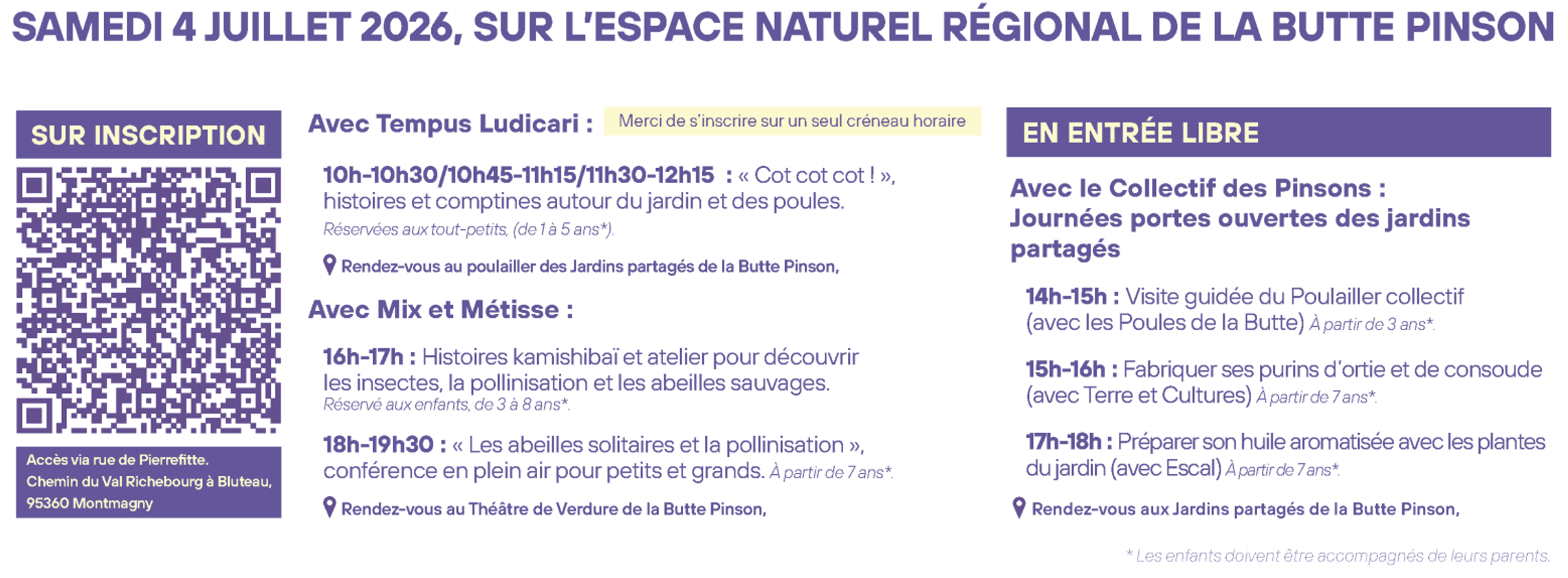 Programme Jardins ouverts - Butte Pinson - Montmagny Programme Jardins ouverts - Butte Pinson - Montmagny