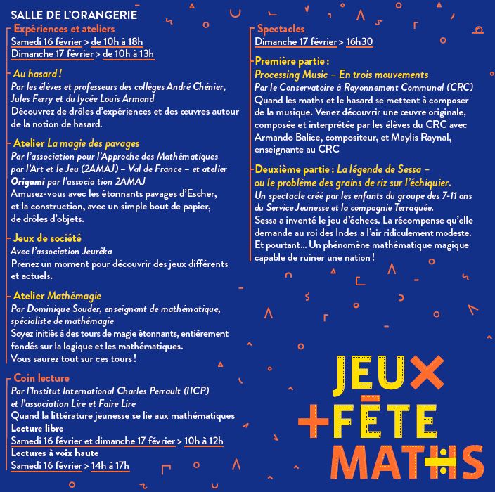 Programme de JEUX FETE MATHS - Eaubonne 2019