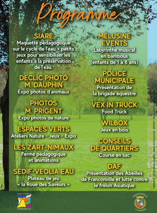 Programme journée au bois des éboulures - 2022