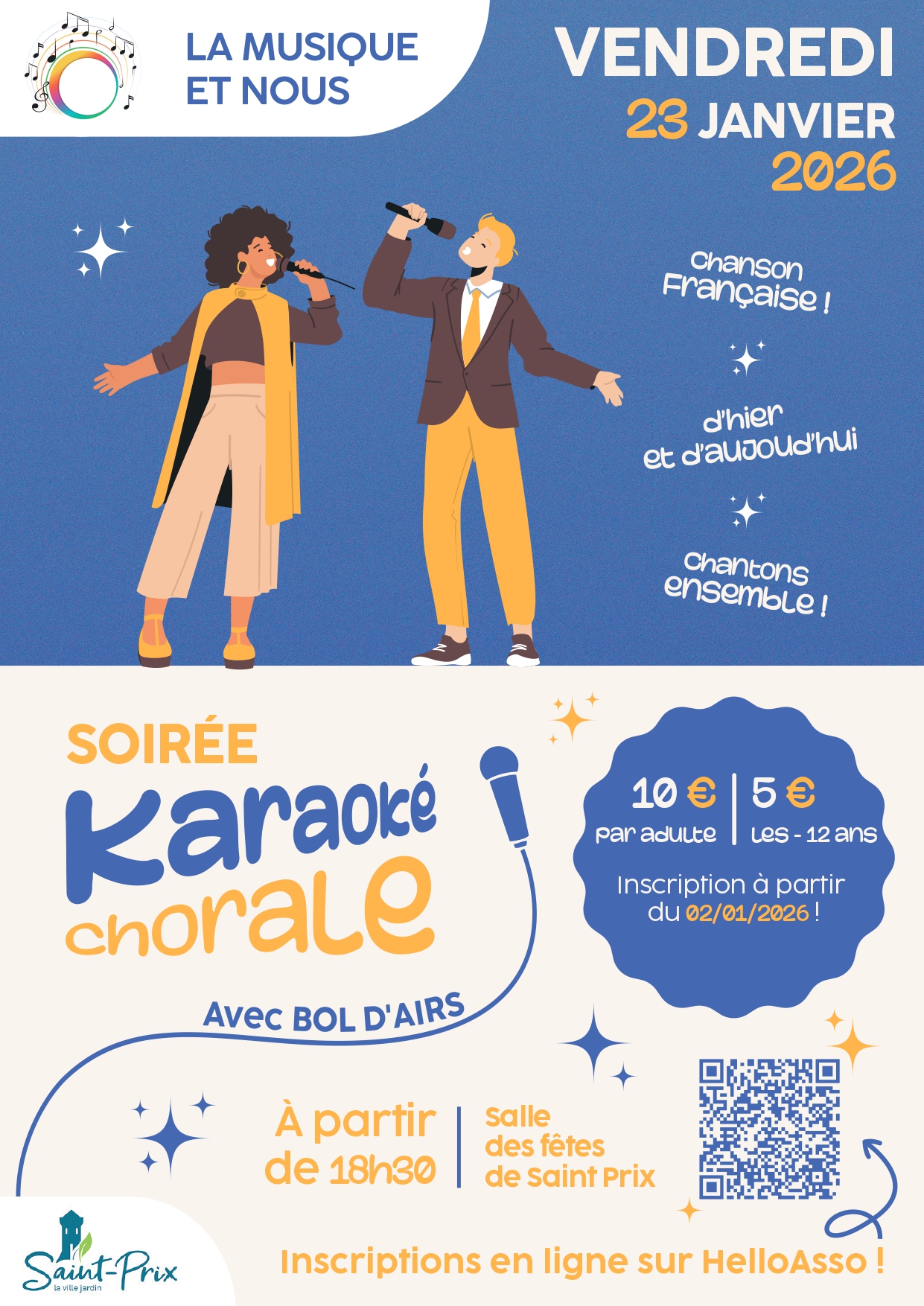 Karaok&eacute; Chorale - Saint-Prix le 23 janvier 2026