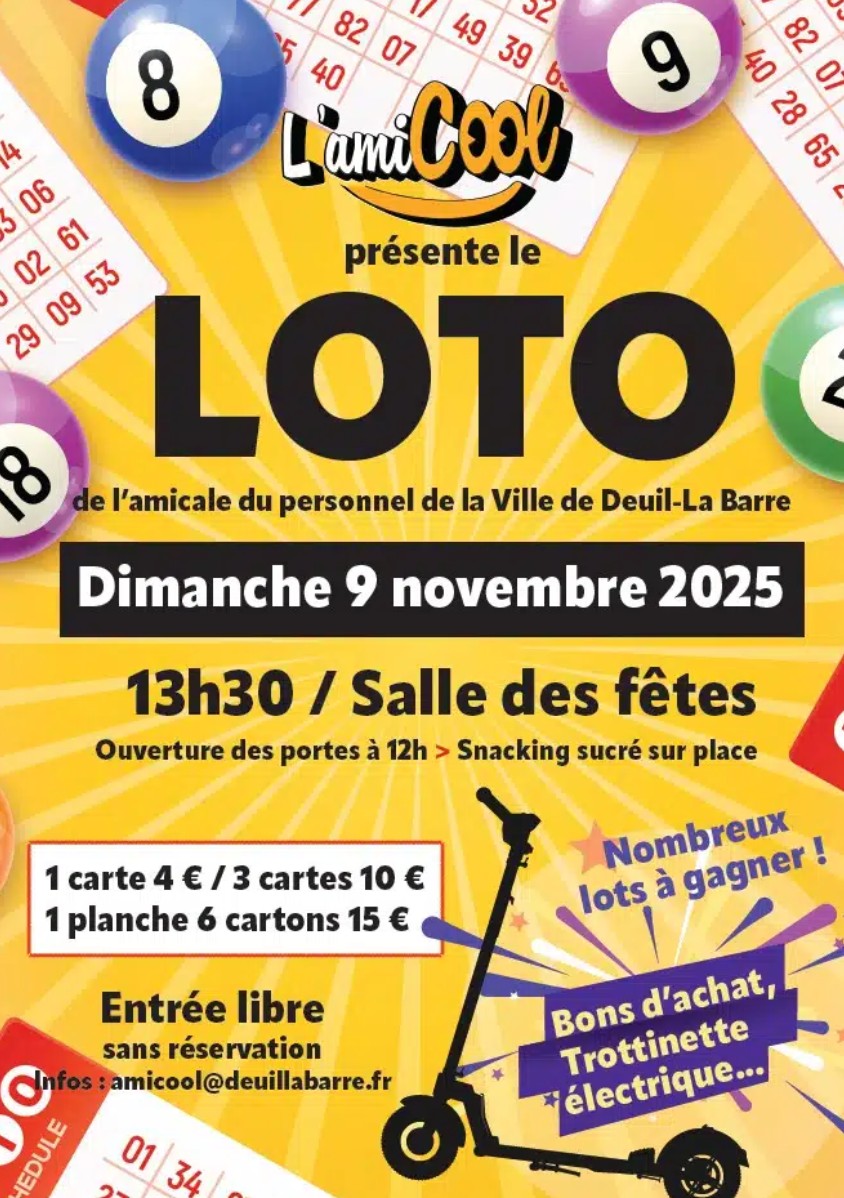 Loto à Deuil-la-Barre le 9 novembre 2025