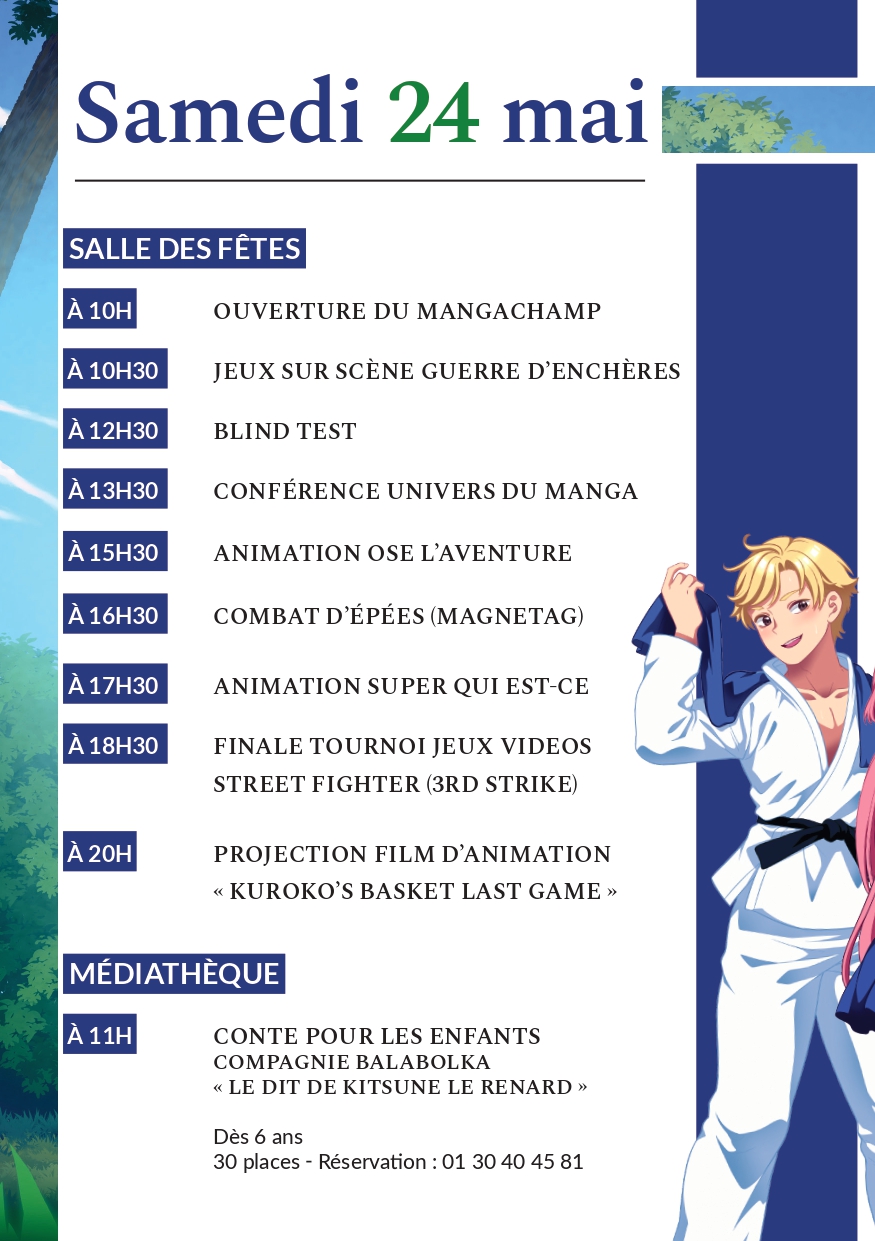 Mangachamp 2025 - programme 24 mai 2025