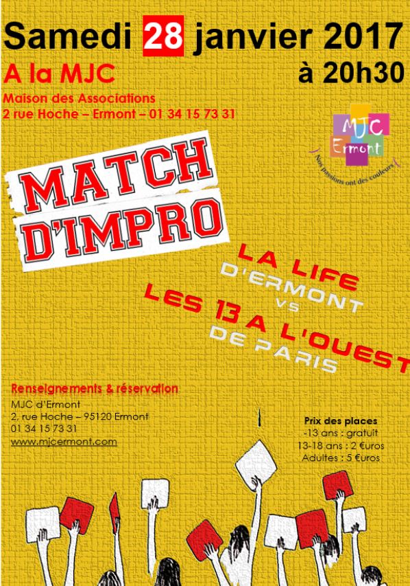 Match d'improvisation le 28 janvier 2017 à Ermont