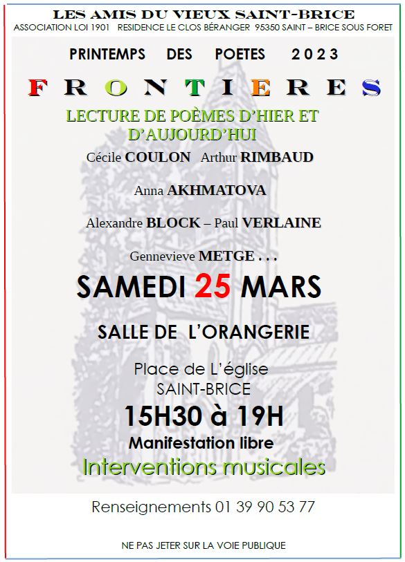 Saint-Brice - poésie - mars 2023