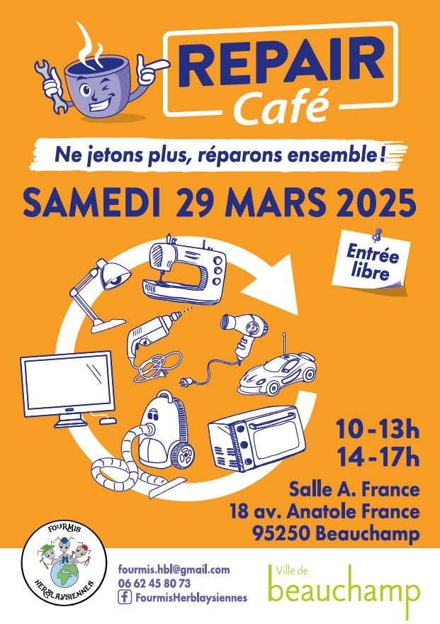 Repair café à Beauchamp - 29 mars 2025