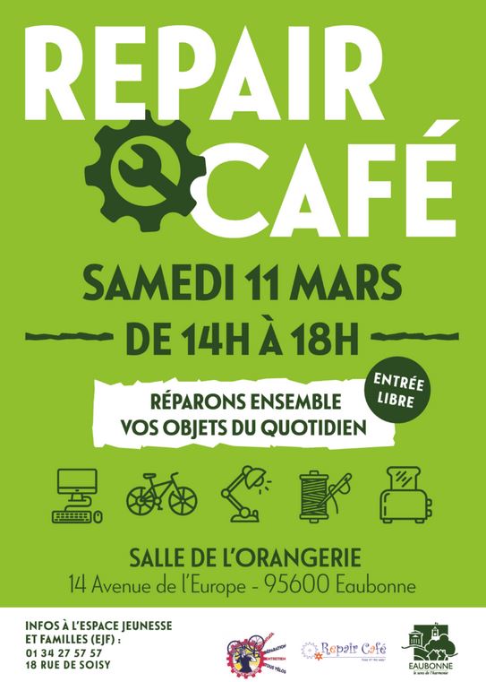Repair café à Eaubonne le 11 mars 2023
