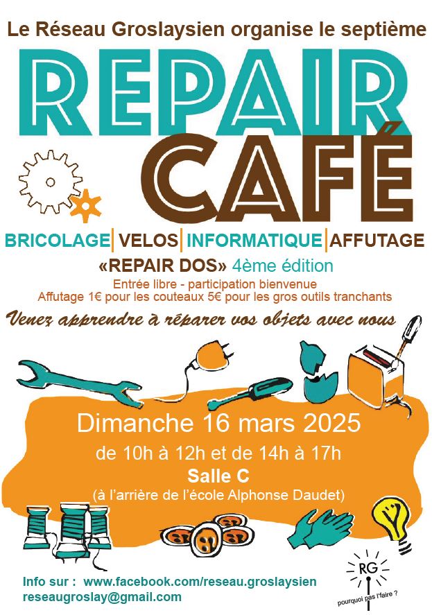 Repair Café à Groslay - 16 mars 2025