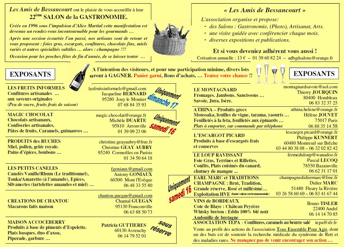 Exposnats du salon de la gastronomie 2019