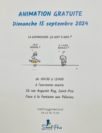 Animation Sophrologie - 15 septembre 2024 - Saint-Prix