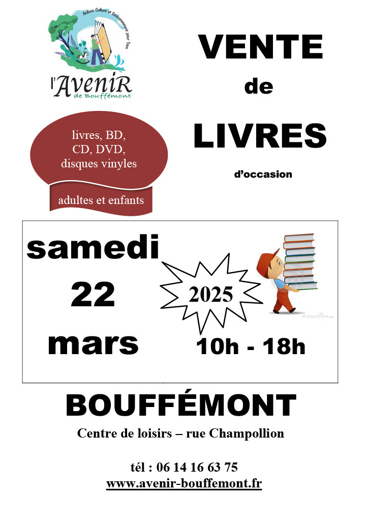 Vente de livres Bouffémont 22 mars 2025