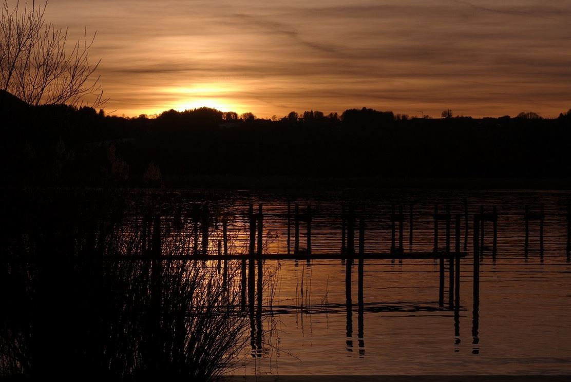 Coucher de soleil sur le lac de Chiemsee 