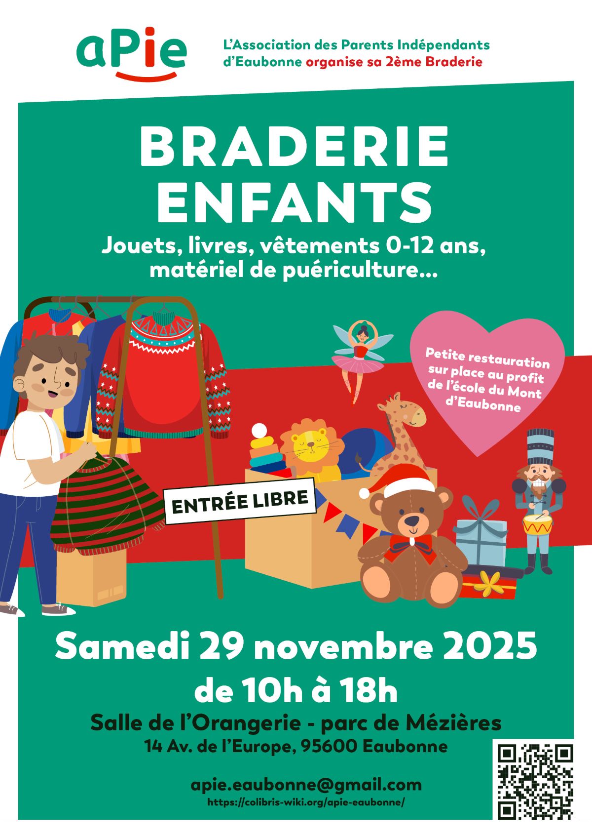 Braderie des enfants APIE - 29 novembre 2025