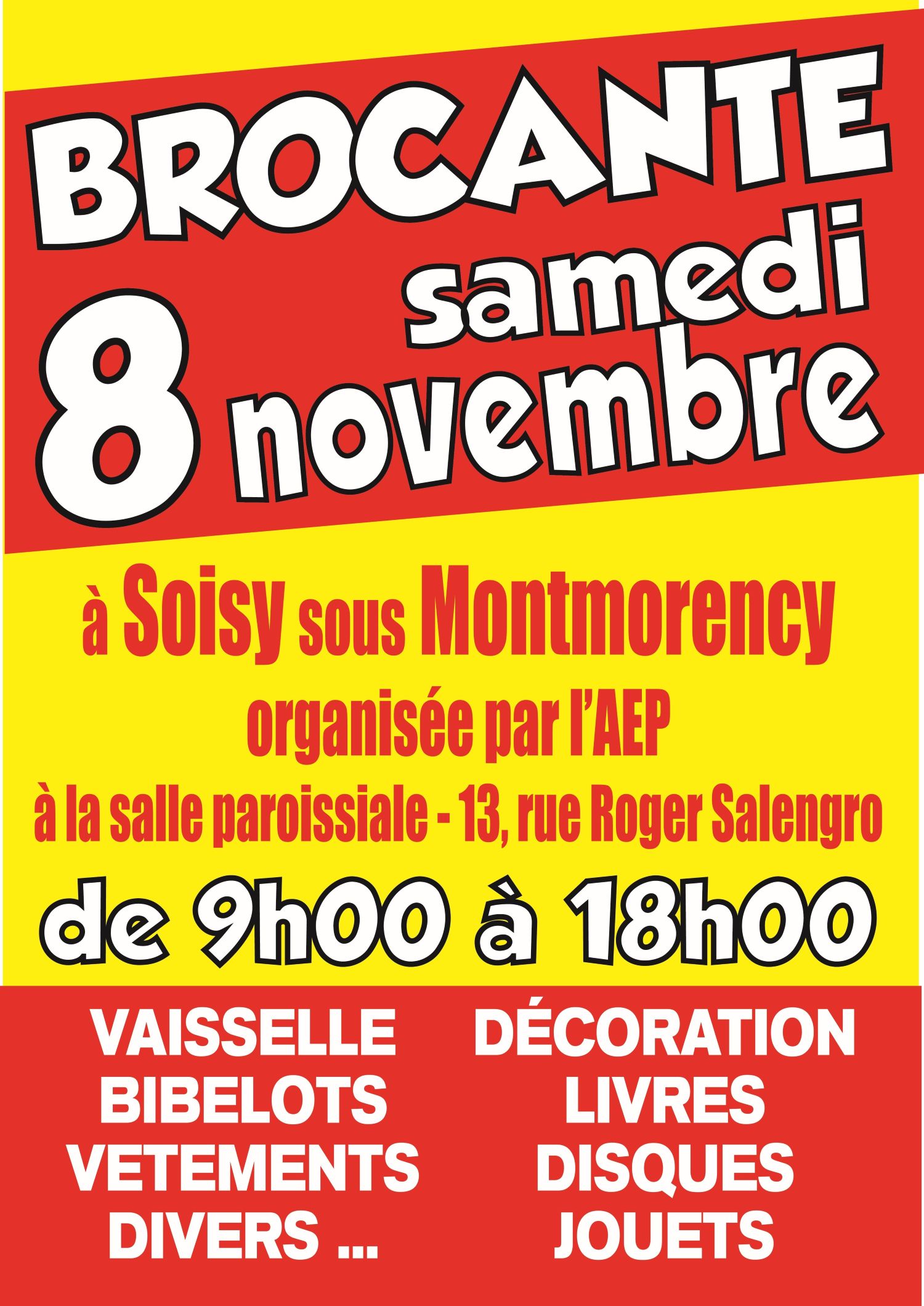 Brocante Soisy Samedi 8 novembre 2025