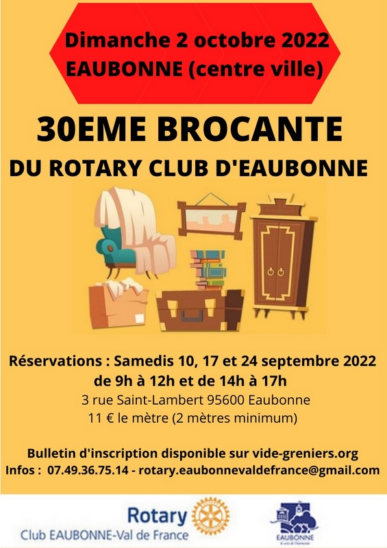 Brocante à Eaubonne le 2 octobre 2022