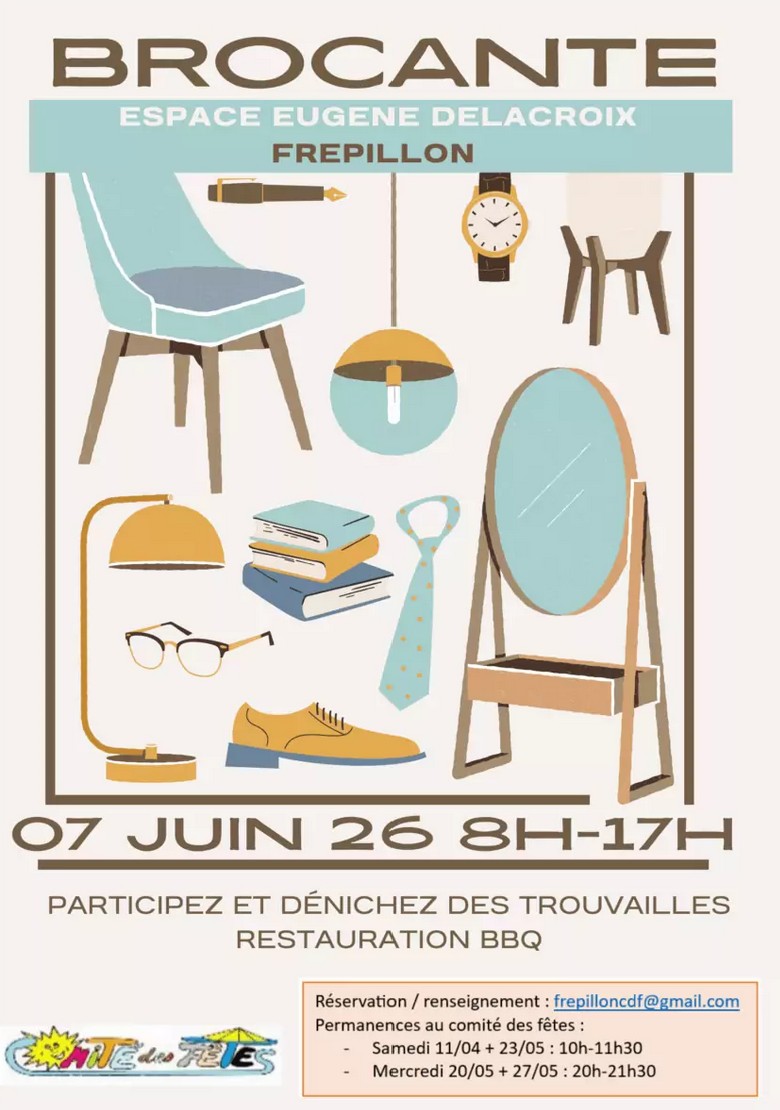 Brocante &agrave; Fr&eacute;pillon 7 juin 2026